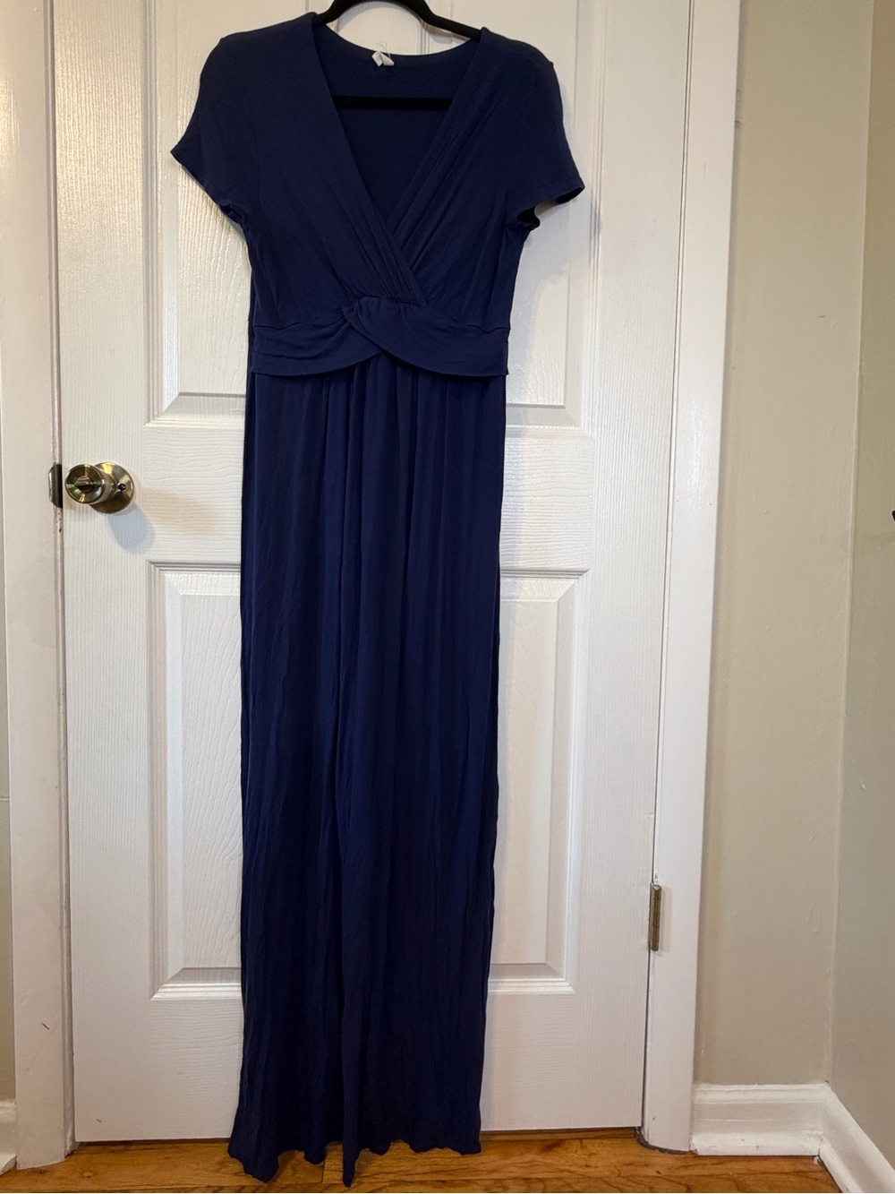 Navy Blue Maxi Dress with Twist Waist from PinkBlush